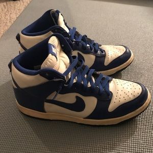Blue and white Nike dunks